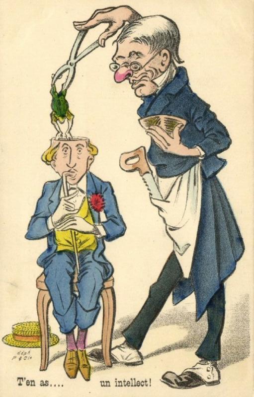 Comic, Surgeon removes Frog from Head and calls it Intellect (1904)