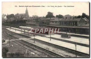 Saint Just in floor Old Postcard The station docks Inside view