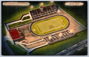K28/ Dallas Texas Postcard Linen Dal-Hi Football Stadium Gym Game 382