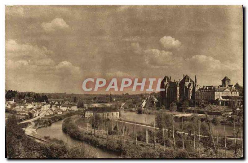 Old Postcard L & # 39Abbaye Saint Pierre De Solesmes and the valley of the Sa...
