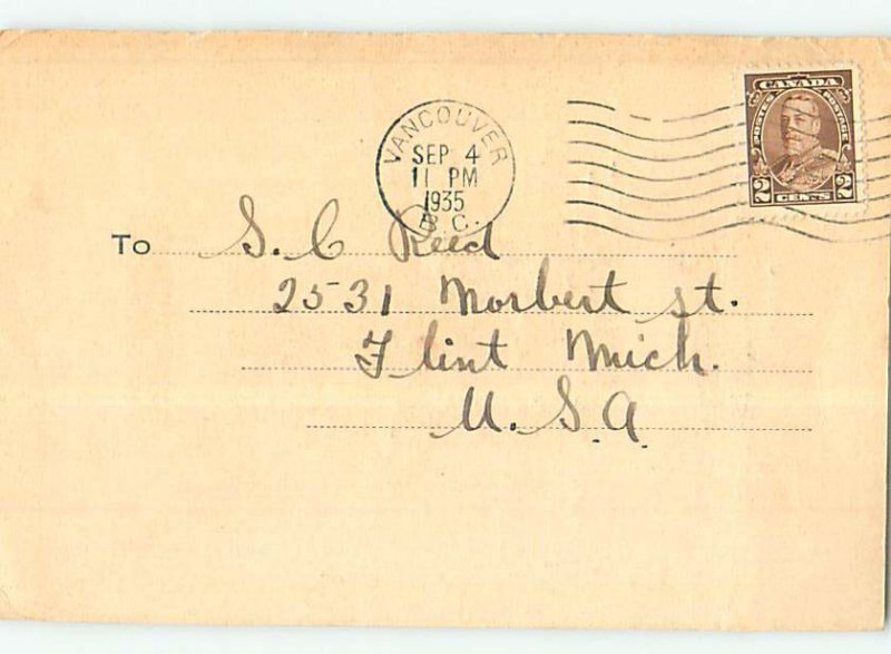 1930s QSL RADIO CARD Vancouver British Columbia BC AH3282