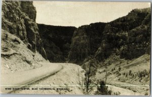 View of Wind River Canyon, Near Thermopolis WY Vintage Postcard F46