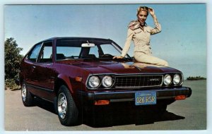 Automobile Advertising 1978 HONDA ACCORD LX ~ Pretty Girl & Car  Postcard