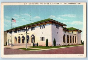Clearwater Florida FL Postcard United States Post Office Building Exterior 1936