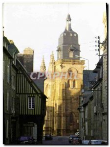 Modern Postcard Fougeres National Street and Church of St Leonard