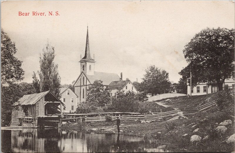 Bear River NS Nova Scotia Church Collotype Postcard H9