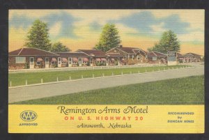 AINSWORTH NEBRASKA REMINGTON ARMS MOTEL LINEN ADVERTISING POSTCARD