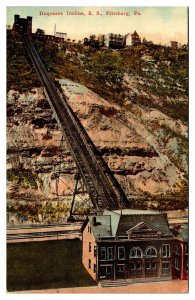 Antique Duquesne Incline, Inclined Railway, Built 1877, Pittsburgh, PA Postcard