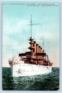 Milwaukee Wisconsin WI Postcard US Protected Cruiser Steamer Ship c1910 Vintage