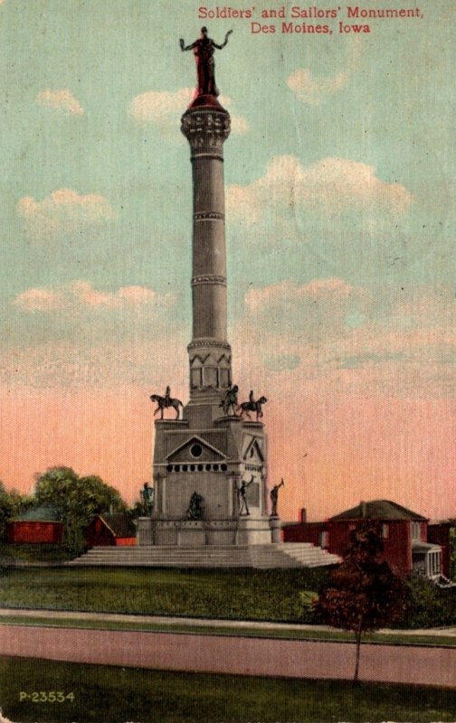 Iowa Des Moines Soldiers and Sailors Monument 1917