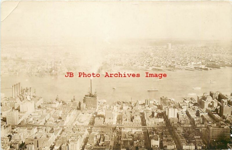 NY, New York City, RPPC, Aerial View East from Empire State Building, Photo