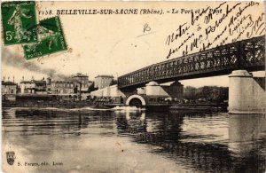 CPA BELLEVILLE-sur-SAONE Le Port et le Pont (444204)