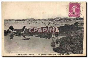 Old Postcard Pornichet Vue Generale De La Plage Taking Des Rochers