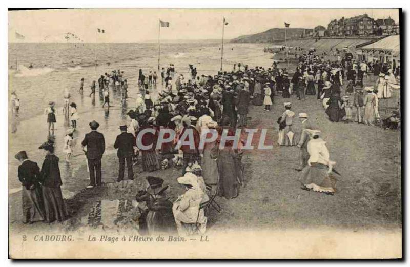 Old Postcard Cabourg The Beach has the & # 39Heure Bath