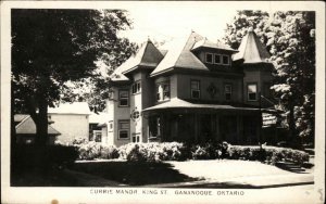 Gananoque Ontario Currie Manor Real Photo Vintage Postcard