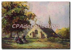 Modern Postcard Pont Aven Finistere Chapel of Love Wood in Tremalo