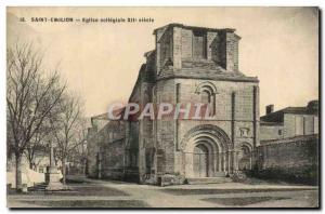 Postcard Old Saint Emilion Collegiate Church