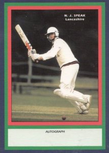 NJ Speak Lancashire RARE Limited Edition Vintage Cricket Trading Photo Card