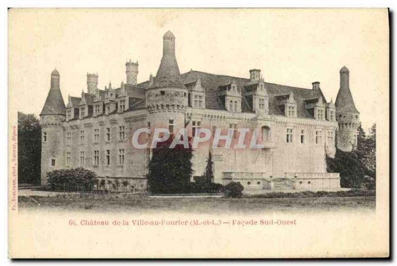 Old Postcard Castle City Facade in South West Fourier