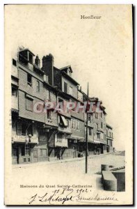 Postcard Old Honfleur Vieilles Maisons Du Quai Sainte Catherine