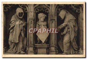 Old Postcard Brou Church Bourg Figures of the Mausoleum of Margaret of Bourbo...