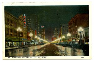 UT - Salt Lake City. Main Street at Night