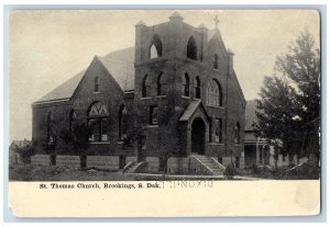 Brookings South Dakota SD Postcard St. Thomas Church Chapel 1911 Vintage Antique