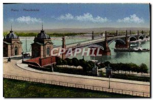 Old Postcard Mainz Rheinbrucke