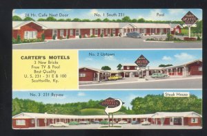 SCOTTSVILLE KENTUCKY CARTER'S MOTELS VINTAGE ADVERTISING POSTCARD KY.