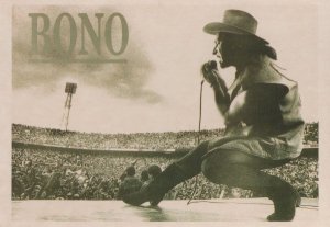 U2 Bono Live Zoo TV Stadium Concert Rare 1993 Postcard