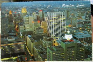 United States Houston Texas Skyline Lights - posted 1973