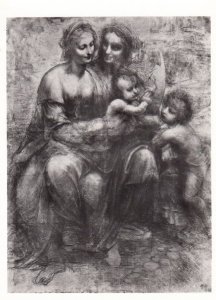 Leonardo Da Vinci Virgin & The Child Real Photo RPC Gallery Painting Postcard