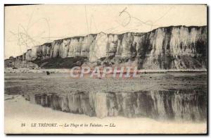 Old Postcard The Treport Beach and Cliffs