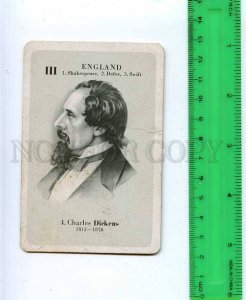 222908 Charles DICKENS English WRITER vintage playing CARD