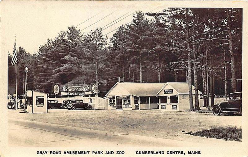 Cumberland Center ME Amusement Park & Zoo Fried Clams RPPC Postcard