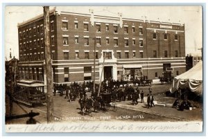 c1910's Prize Winning Mules Loewen Hotel View Enid OK RPPC Photo Postcard