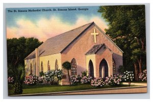 Vintage 1940s Postcard Saint Simons Methodist Church, St. Simons Island, Georgia