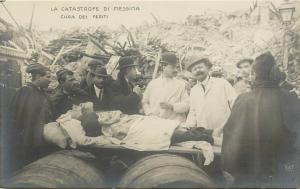 Postcard 1908 Messina Earthquake Cura Del Feriti Dead victim