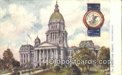 Springfield, Illinois, IL State Capital USA 1908 close to perfect postal used...