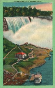 Vintage Postcard 1956 Two Distinct Falls American Falls Niagara Falls New York