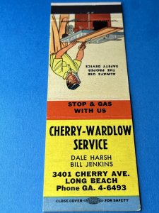 CHERRY-WARDLOW SERVICE Matchbook cover - LONG BEACH, CALIFORNIA Woodwork MB165