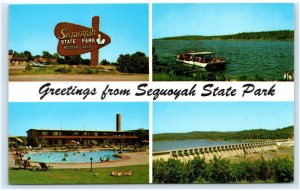 CHEROKEE COUNTY, OK Oklahoma ~ SEQUOYAH STATE PARK Scenes c1950s  Postcard