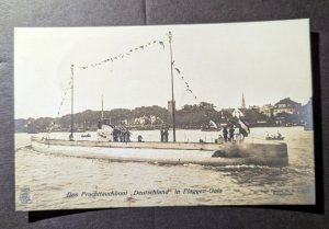 Mint Germany RPPC Postcard Uboat Submarine  Deutschland in Flag Gala