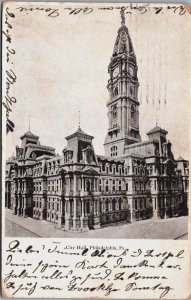 City Hall Philadelphia Pennsylvania Vintage Postcard  C101