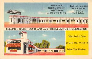 Miles City Montana Kuilmans Tourist Court And Cafe Antique Postcard K16819