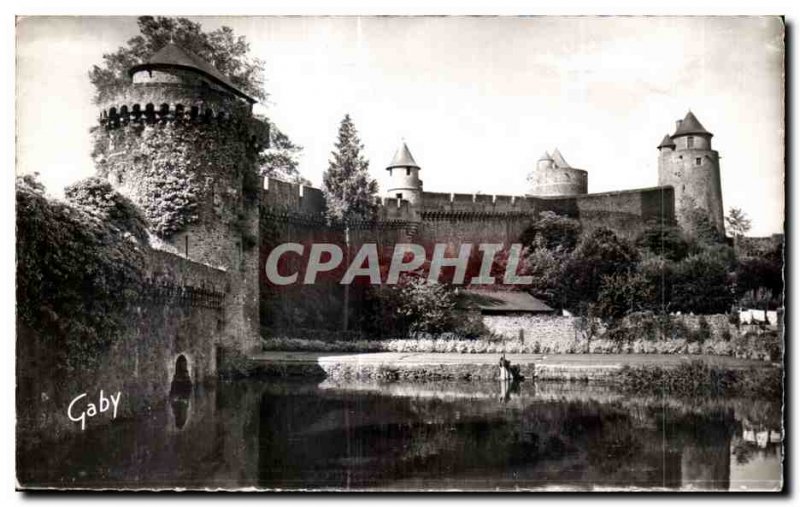 Old Postcard Fougeres The Etang de la Couarde right of Entree du Chateau, whi...