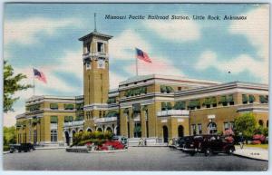 LITTLE ROCK, Arkansas  AR   MISSOURI PACIFIC RAILROAD STATION  ca 1940s Postcard