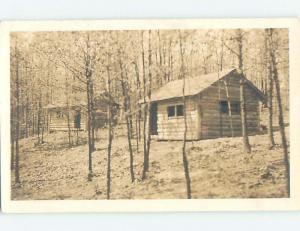 Pre-1949 rppc architecture RUSTIC PRIMITIVE LOG CABINS IN THE WOODS HM0381