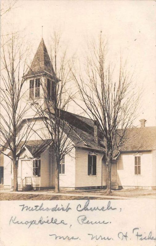 Knoxville Pennsylvania Methodist Church Real Photo Antique Postcard J64425