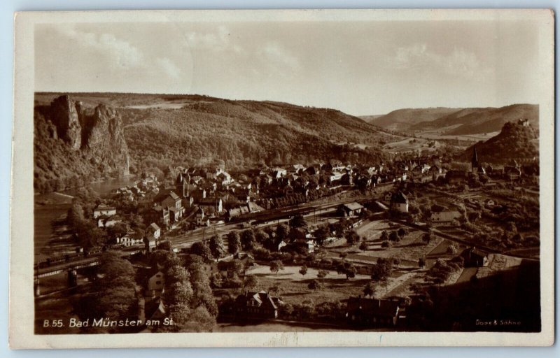 Bad Kreuznach Germany Postcard Bad Münster am Stein 1926 RPPC Photo